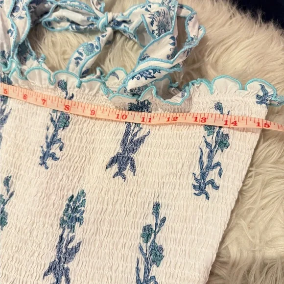 Pink City Prints Ellie Dress in Ocean Agapanthus Sz S - Picture 3 of 6